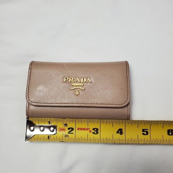 Prada Saffiano Leather 6 Key Holder Wallet Beige Nude - Picture 14 of 15